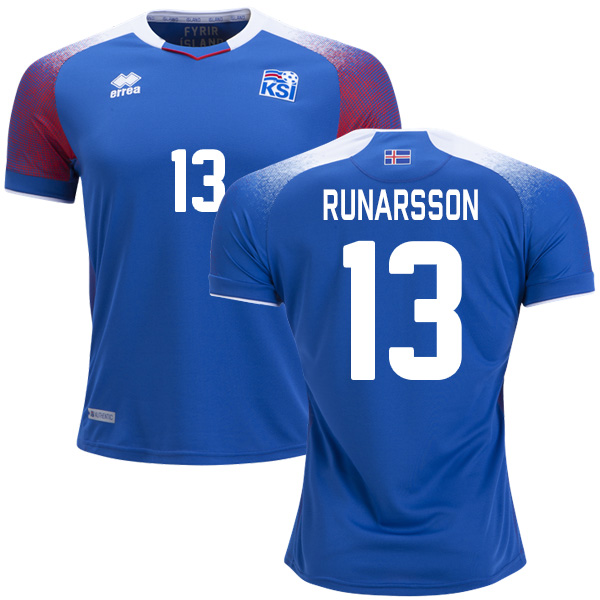 Iceland #13 Runarsson Home Soccer Country Jersey